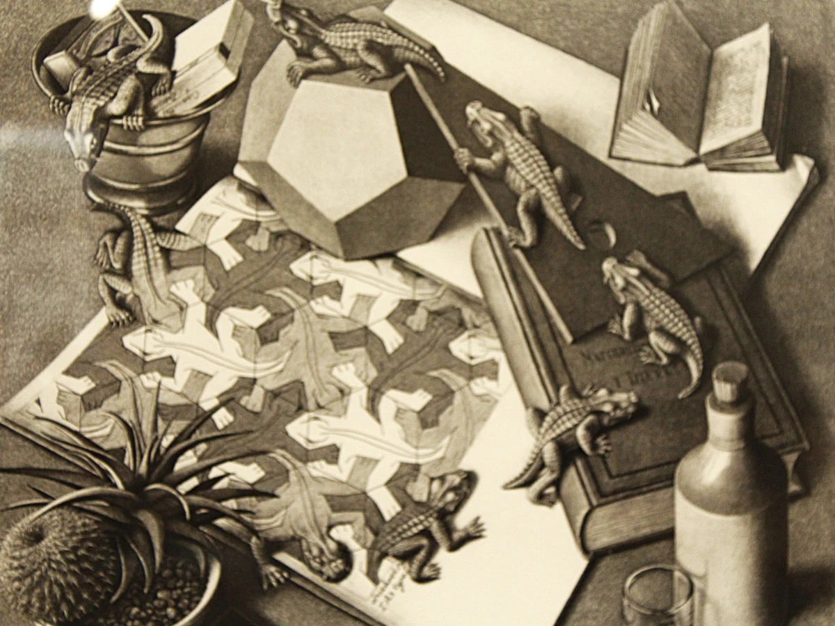 M.C. Escher reproductie prints Reptielen/Drie werelden - foto 6