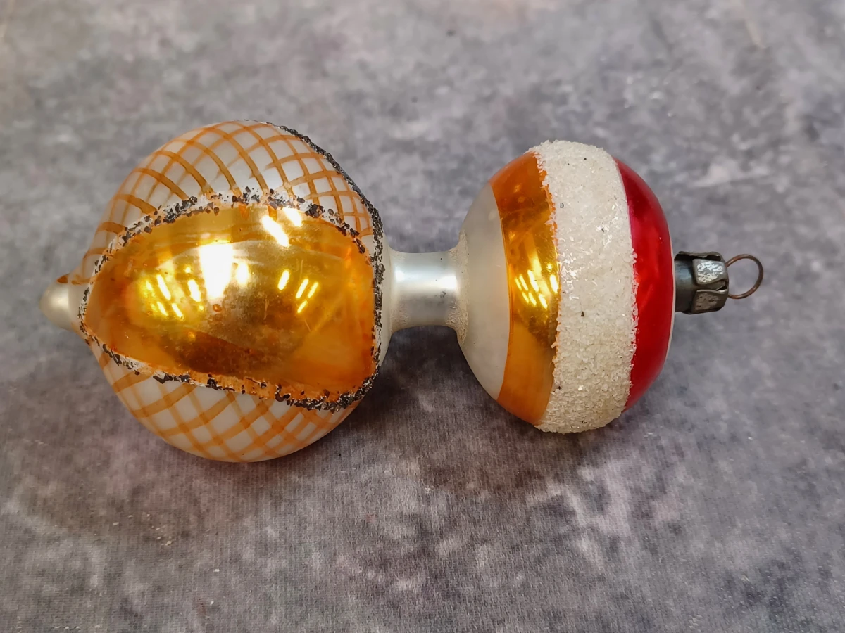 Set vintage van 5 glazen kerstornamenten - foto 4