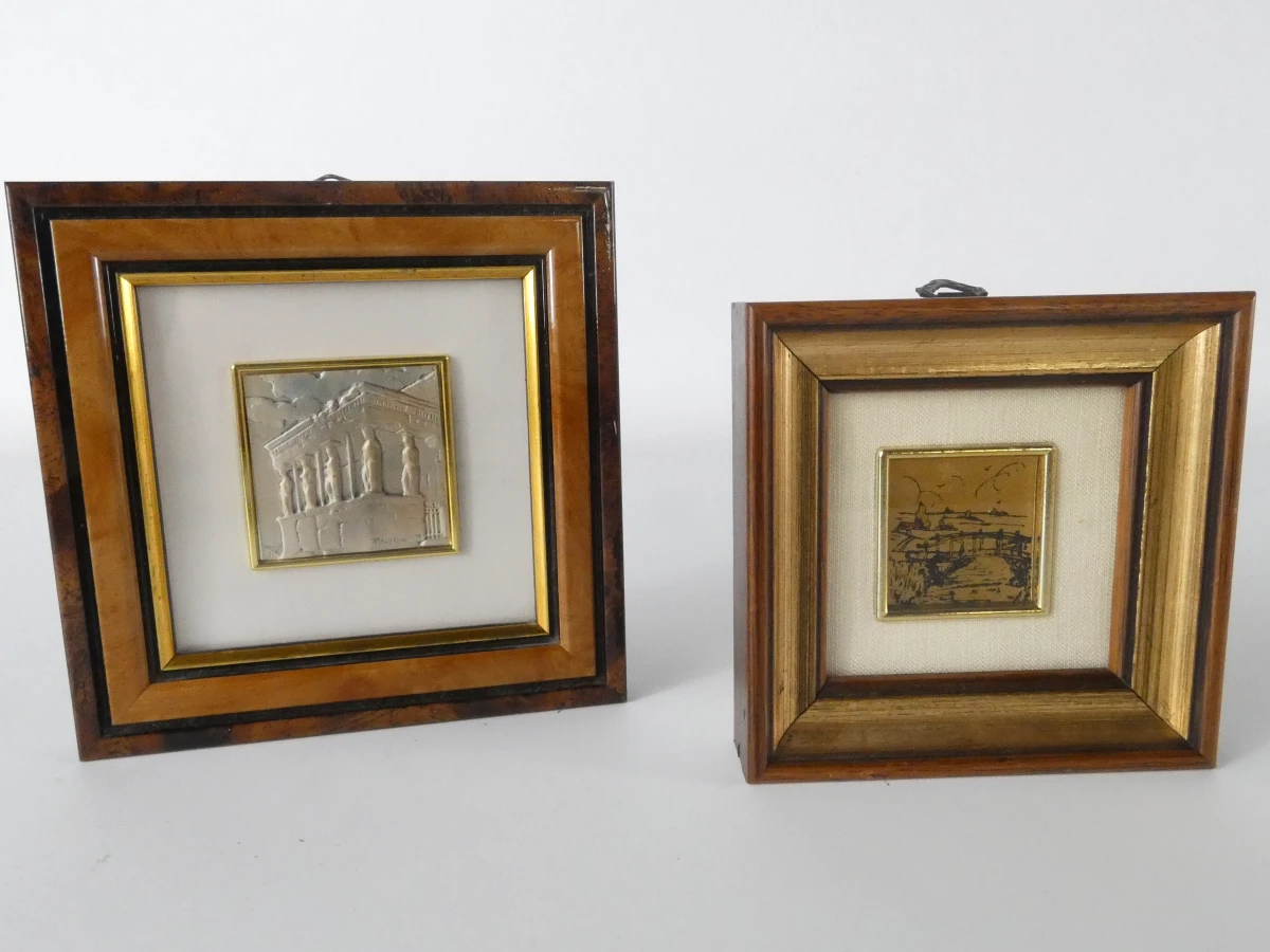 Set van 9 gecertificeerde Italiaanse Miniaturen (23kt Goud- & Zilverfolie) - foto 6