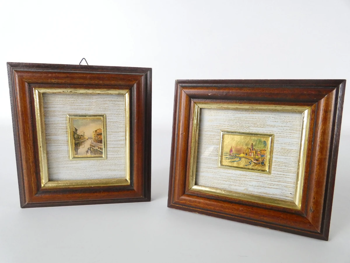 Set van 9 gecertificeerde Italiaanse Miniaturen (23kt Goud- & Zilverfolie) - foto 10