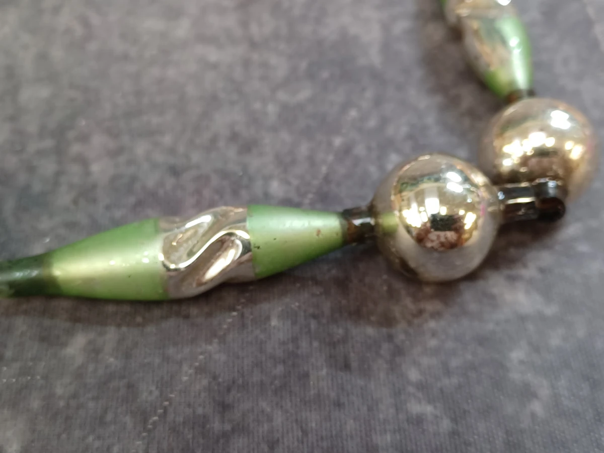 Vintage glazen Ajeko Kerstkraalketting - foto 2