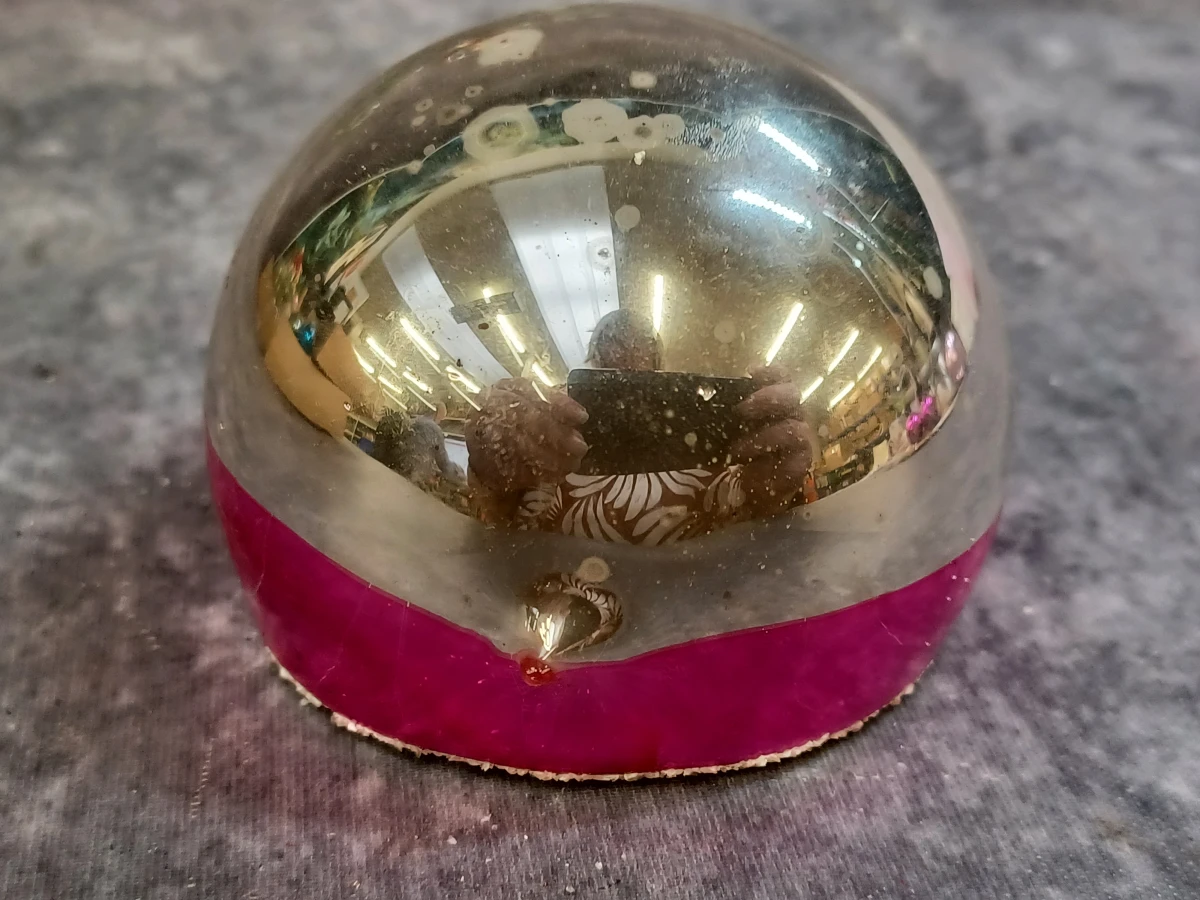 Vintage glazen kerstversiering met reflector -  Set met Piekenier en 4 ballen - foto 10