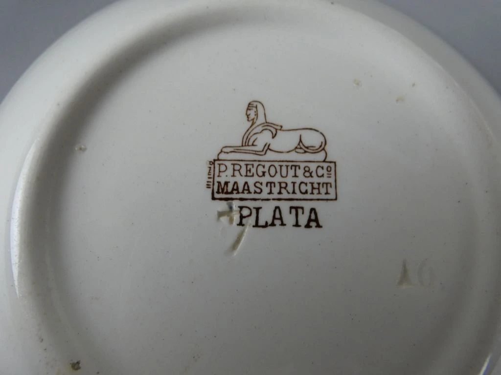 Vintage servies met vogelmotief van P. Regout Maastricht - foto 2