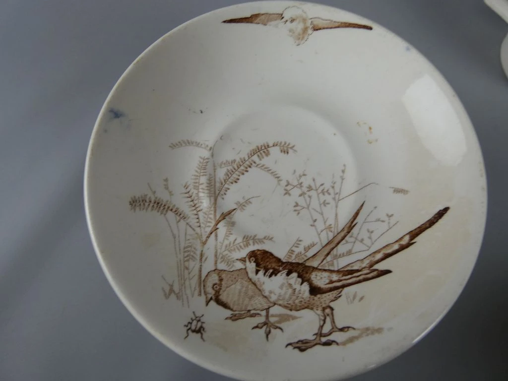 Vintage servies met vogelmotief van P. Regout Maastricht - foto 4