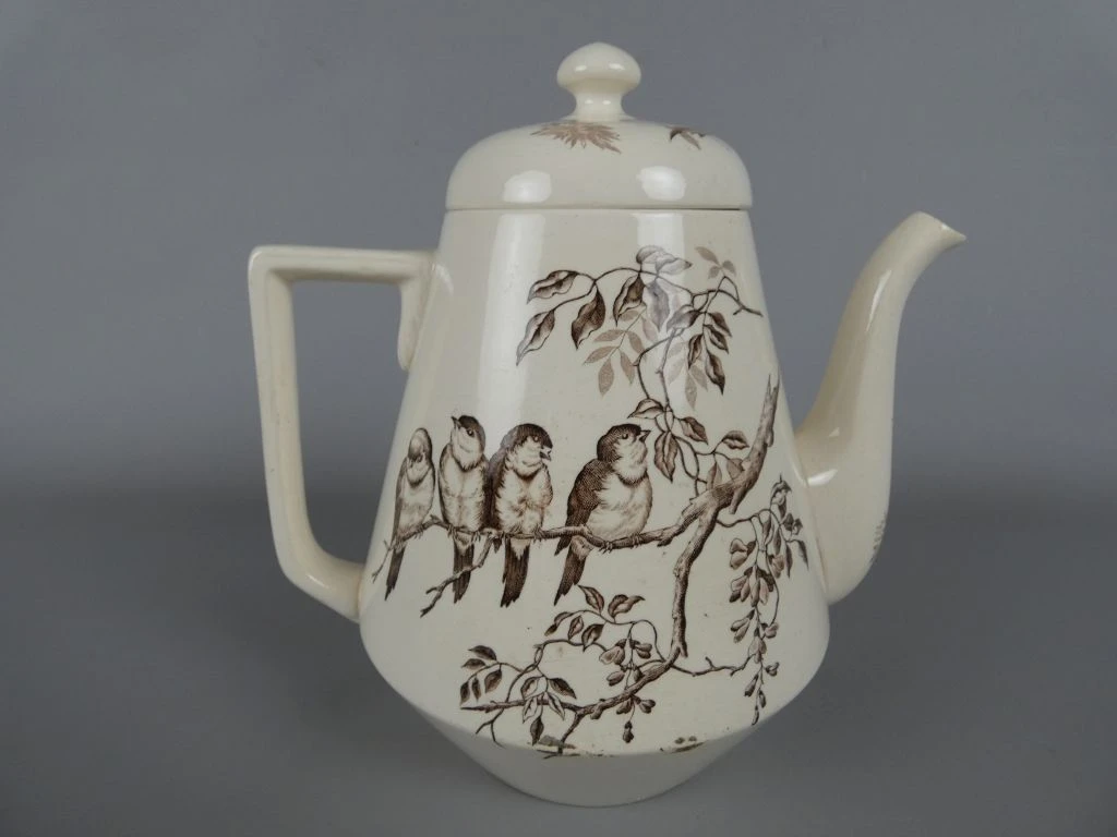 Vintage servies met vogelmotief van P. Regout Maastricht - foto 5