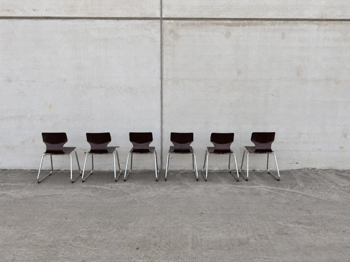 Set van 6 vintage Flötotto Pagwood stoelen – Adam Stegner - foto 4
