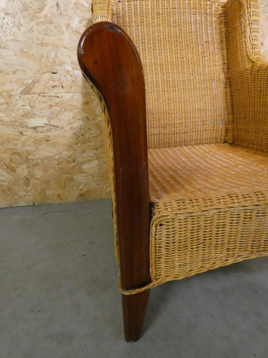 Rotan fauteuil met houten accenten - foto 3