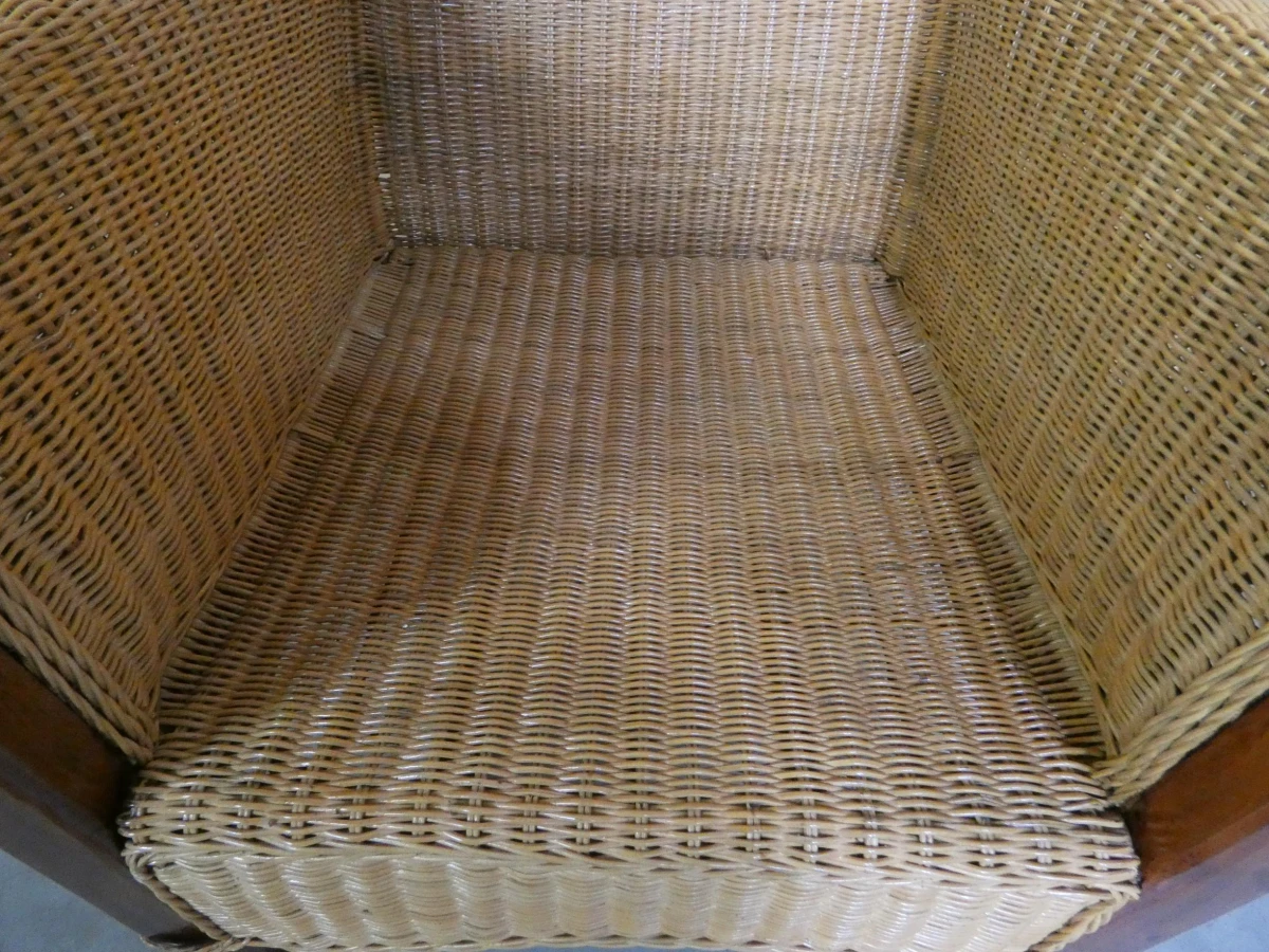 Rotan fauteuil met houten accenten - foto 2