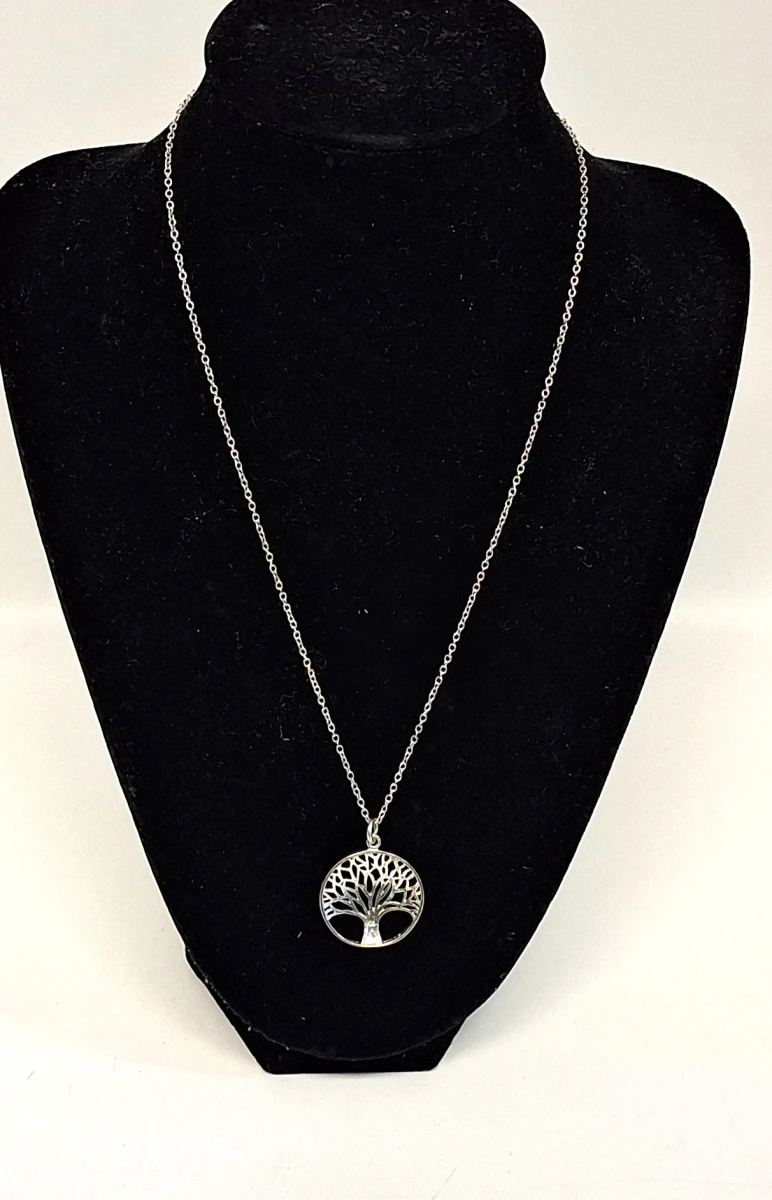 Zilveren ketting met levensboom hanger - foto 4