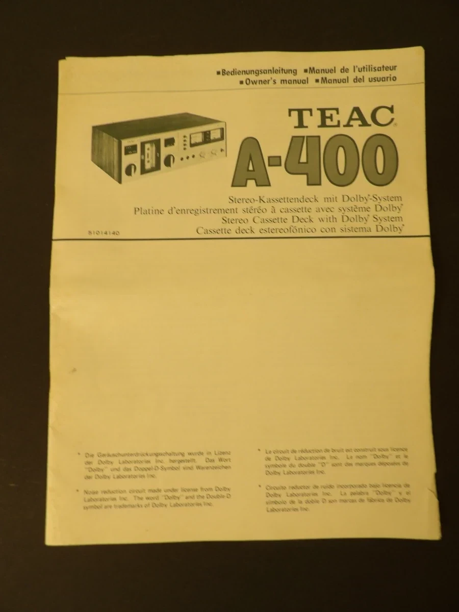 TEAC A-400 Stereo Cassette Deck - foto 7