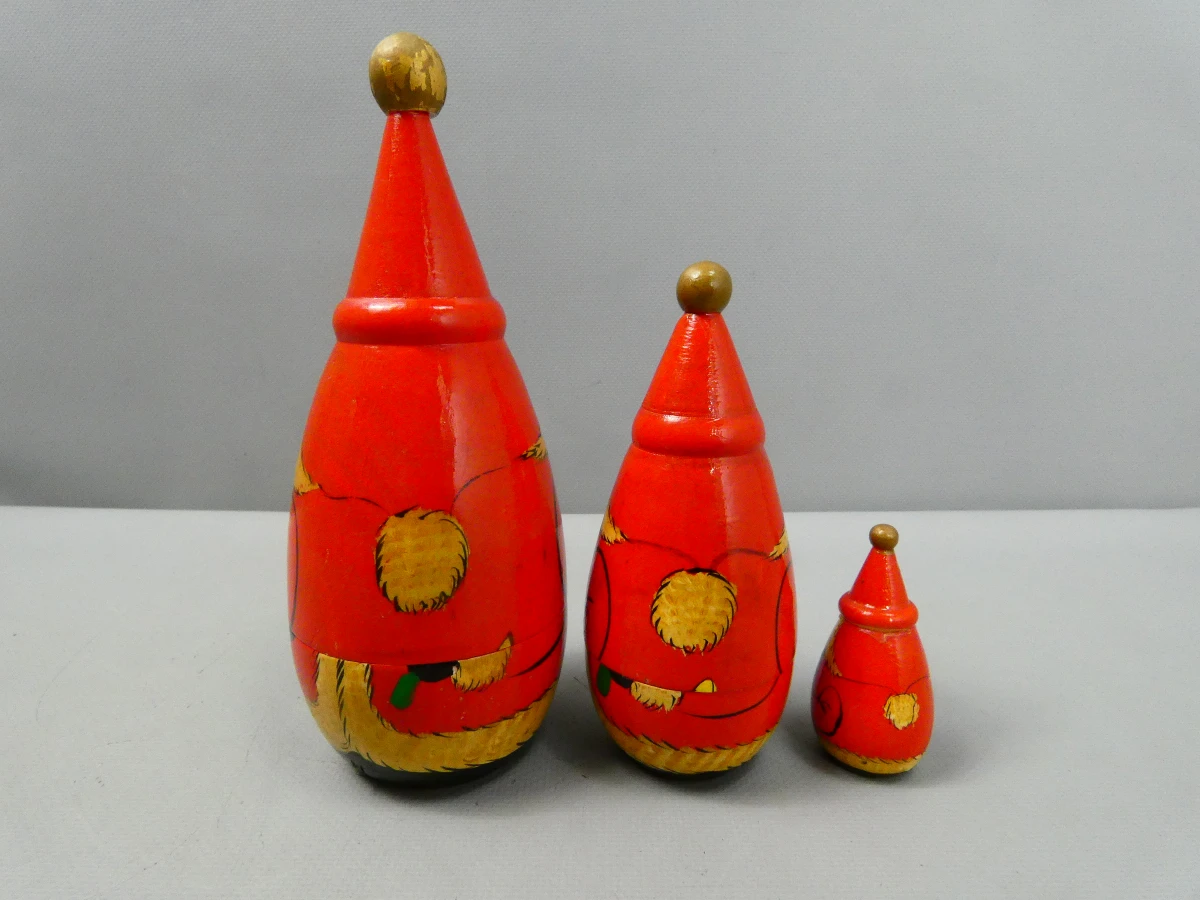 Set van 3 houten kerstmannen decoratief - foto 3