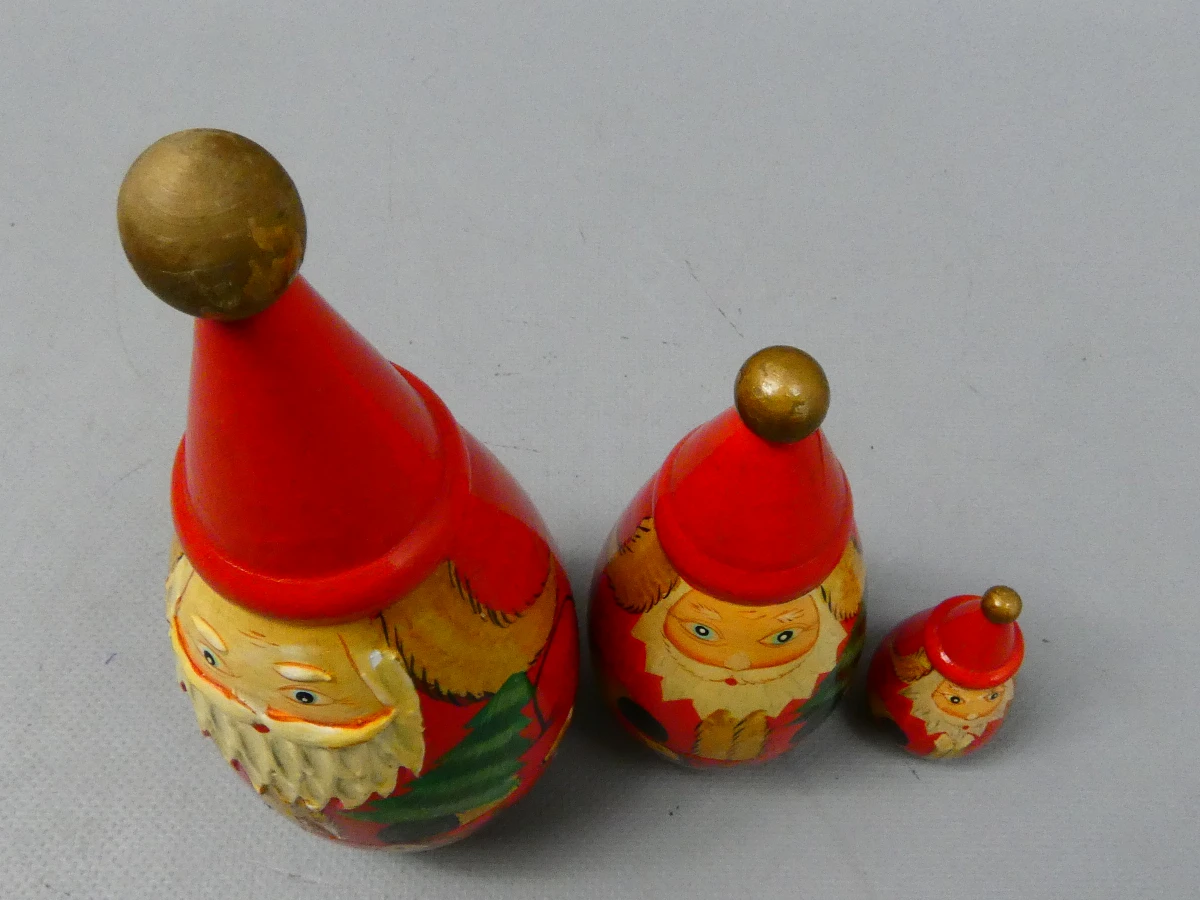 Set van 3 houten kerstmannen decoratief - foto 4