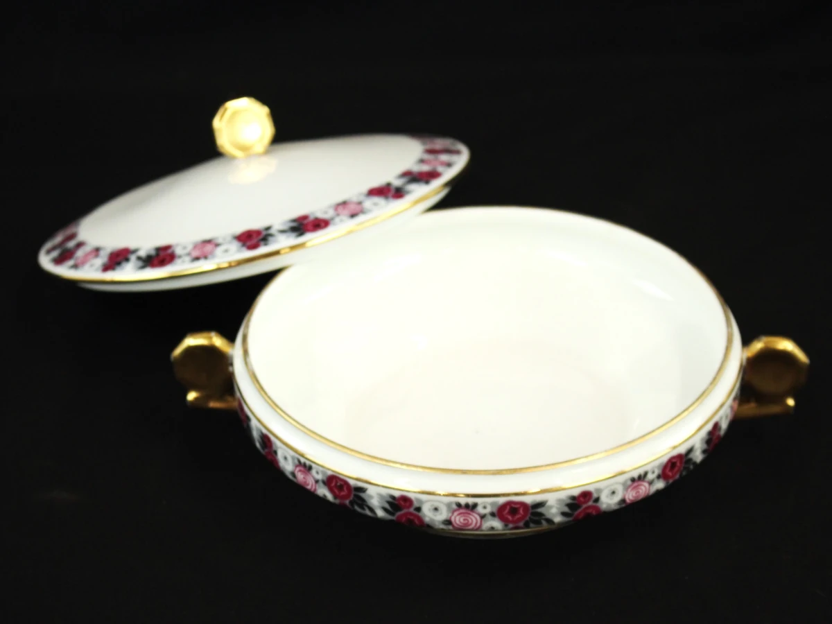 Art Deco Limoges servies  Chabrol Fréres & Poirier - Grand Prix Paris 1925 met gestileerd rozenmotief - foto 10