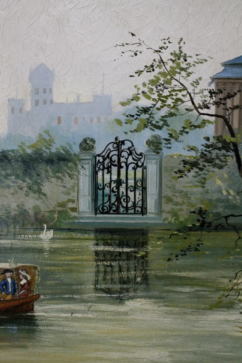 Schilderij: Romantisch Rivierlandschap - foto 4