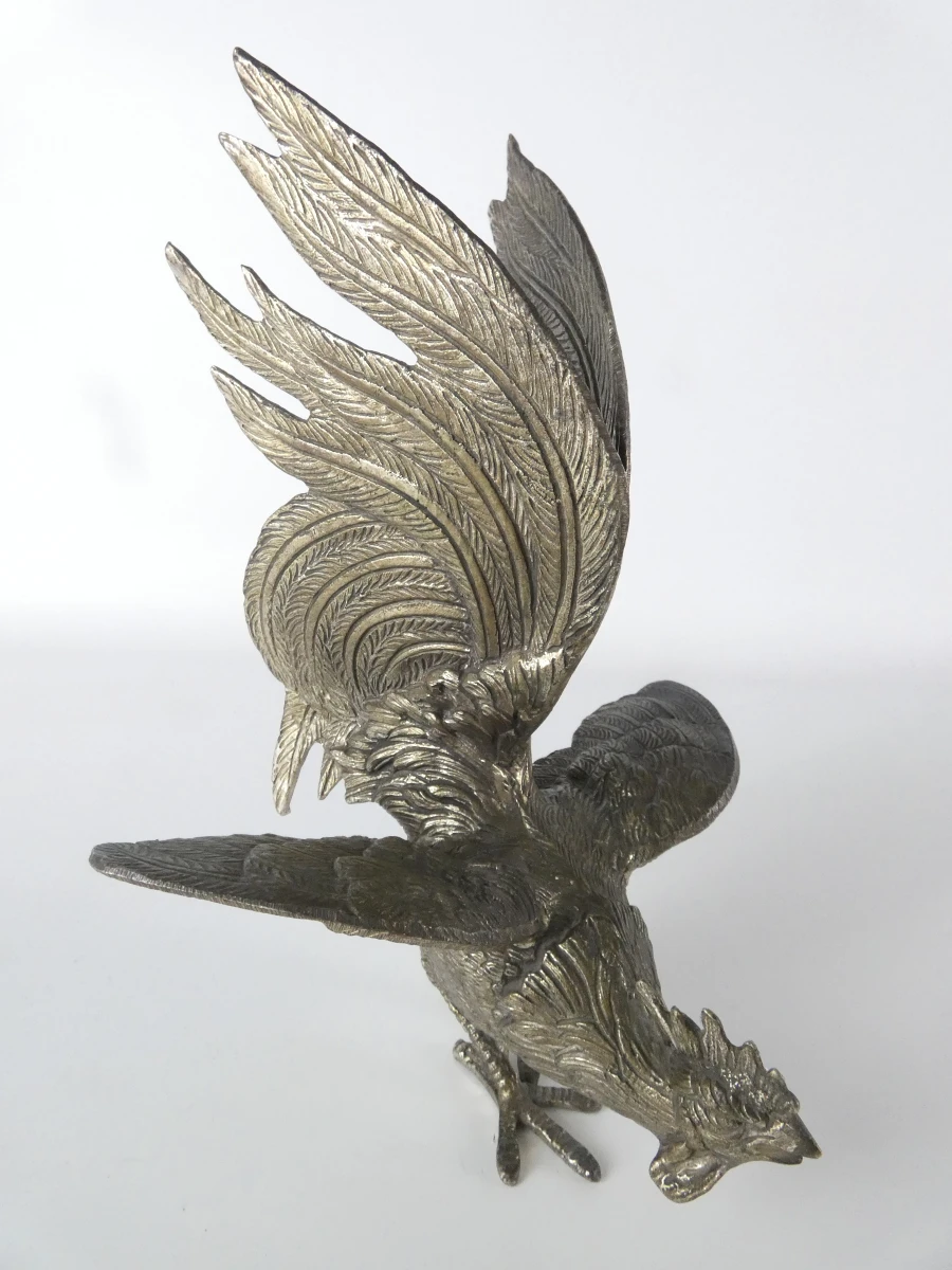 Set van 2 decoratieve metalen haan beelden - foto 2
