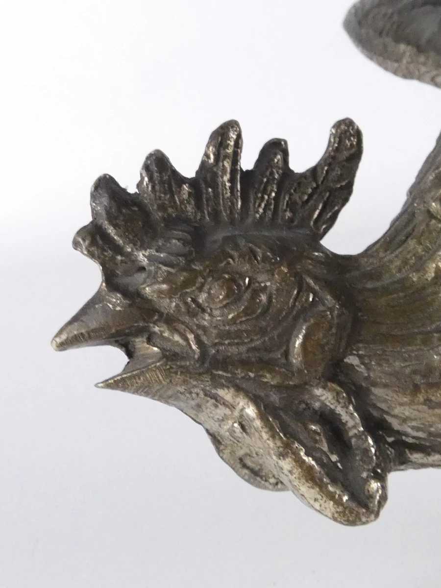 Set van 2 decoratieve metalen haan beelden - foto 4
