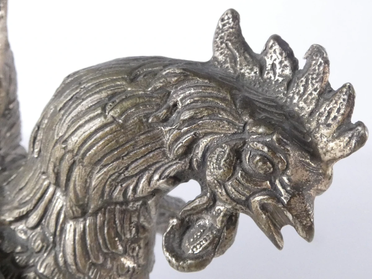 Set van 2 decoratieve metalen haan beelden - foto 10