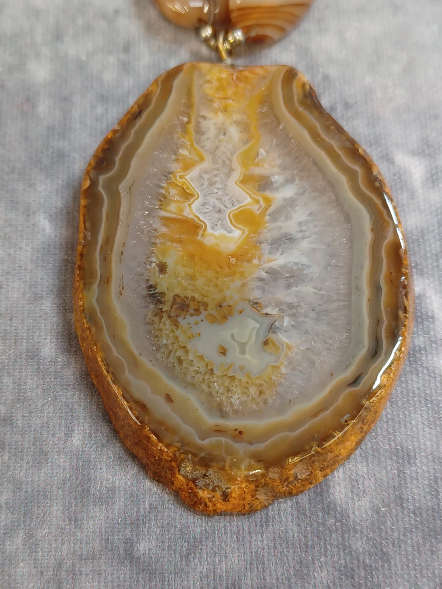 Ketting met natuurlijke agaten en geode-hanger - foto 4