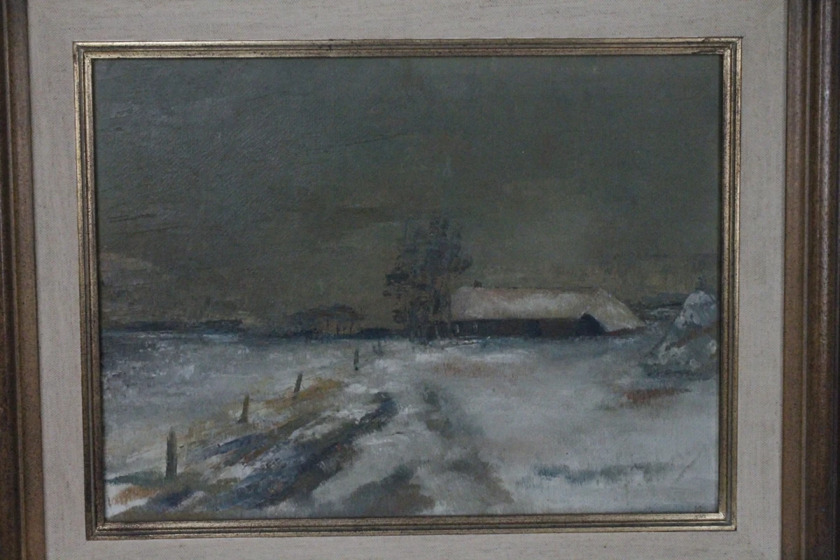 Olieverfschilderij: Klassiek winterlandschap - foto 2