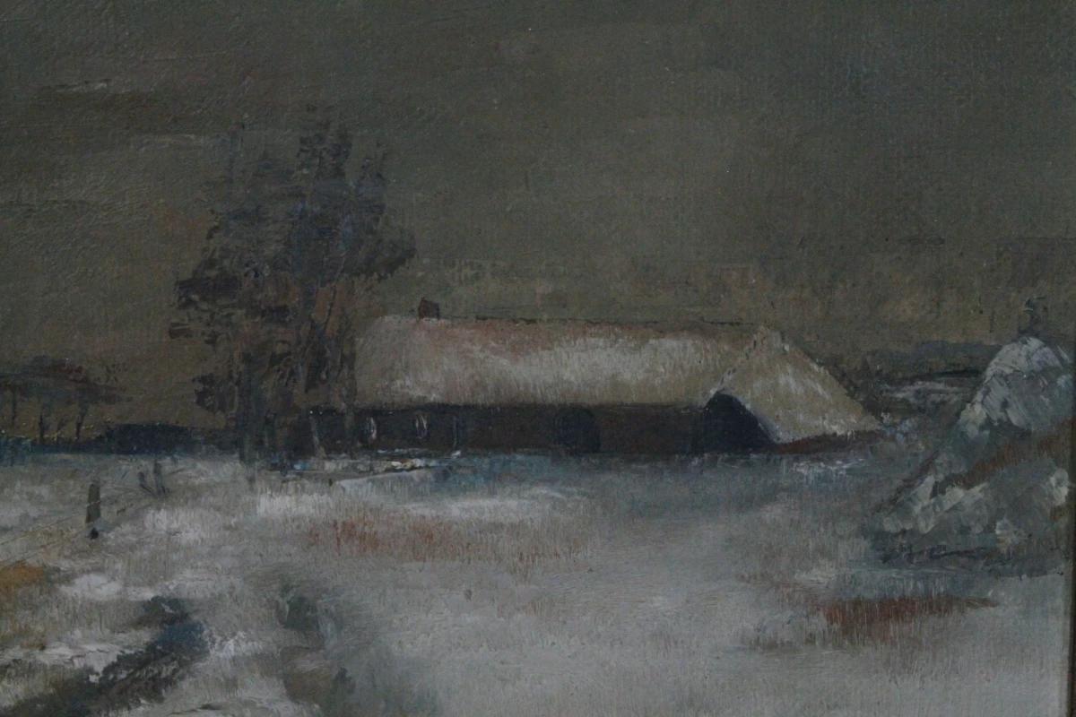 Olieverfschilderij: Klassiek winterlandschap - foto 3