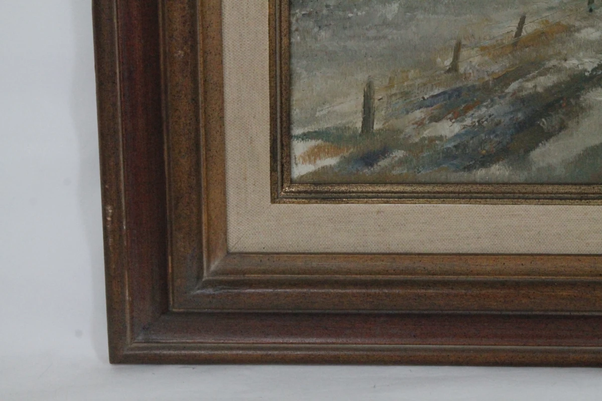 Olieverfschilderij: Klassiek winterlandschap - foto 5