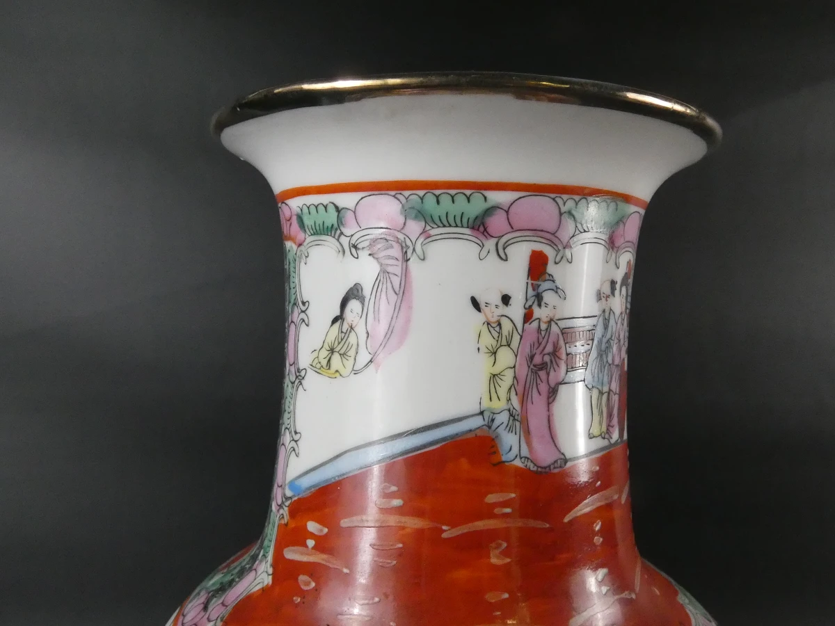 Chinese porseleinen vaas in Cantonese (Rose Medallion)-stijl - foto 3
