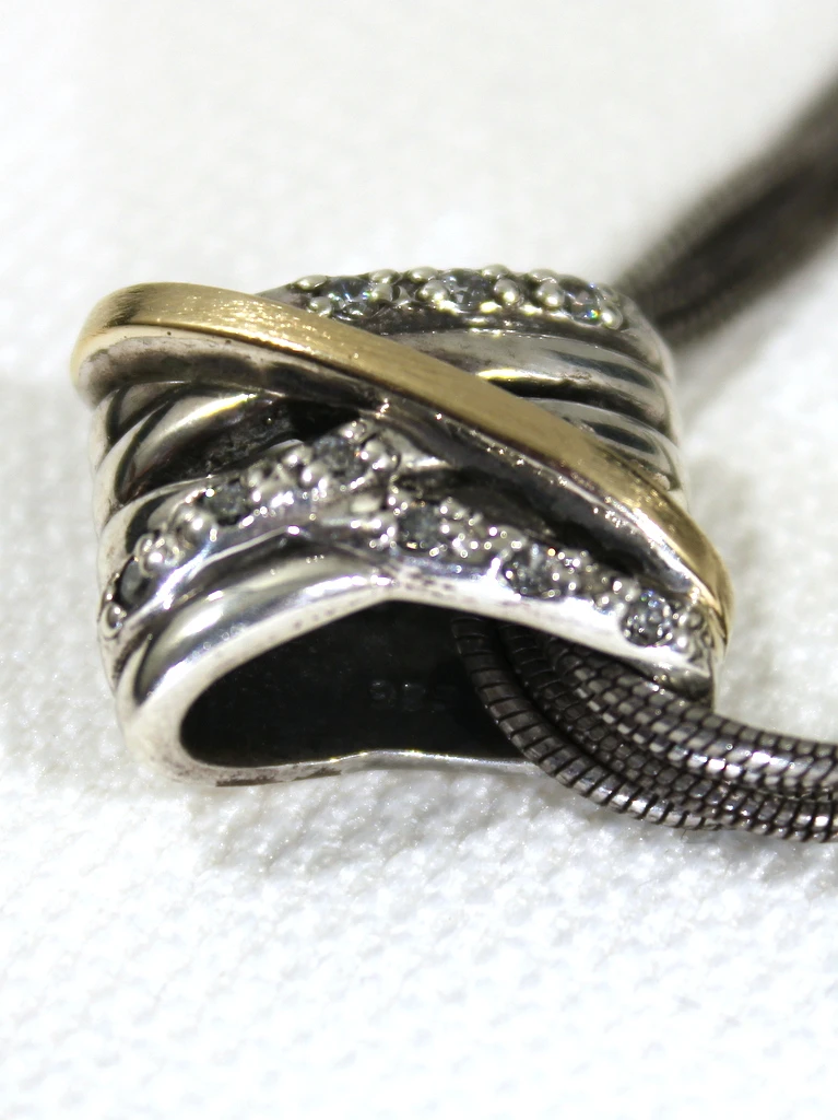 Kunstzinnige 925 Zilveren Halsketting + Hanger - foto 4
