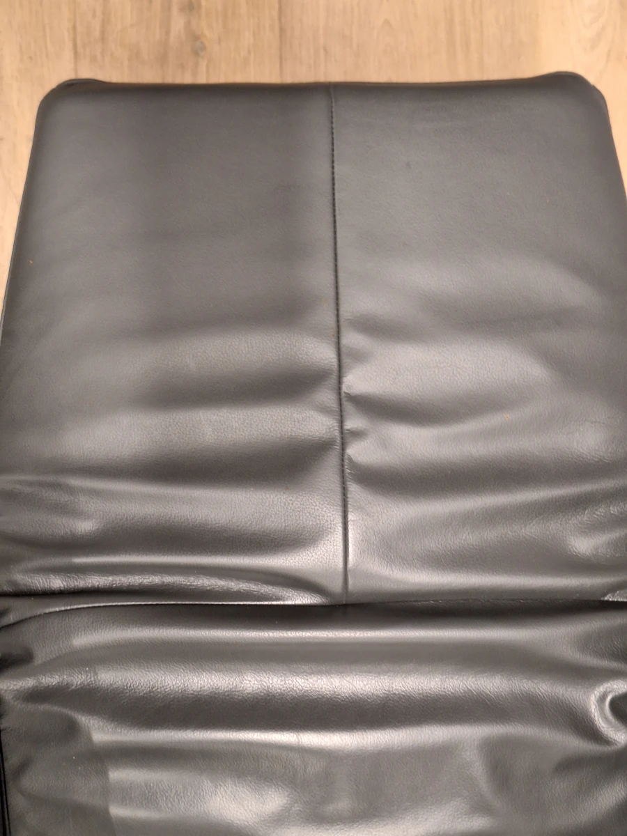 Relaxfauteuil in antracietgrijs leder met glanzende metalen schotelvoet - Hukla Duitsland - foto 8