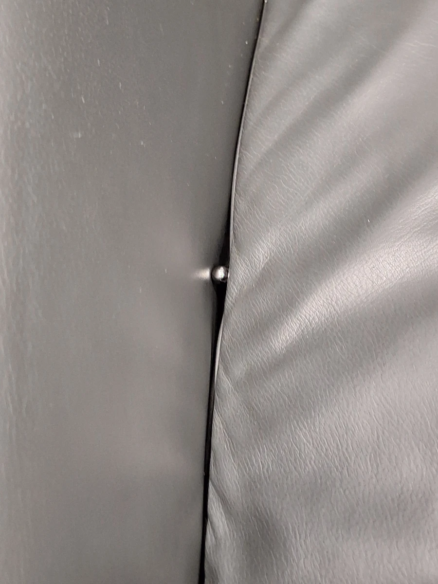 Relaxfauteuil in antracietgrijs leder met glanzende metalen schotelvoet - Hukla Duitsland - foto 13