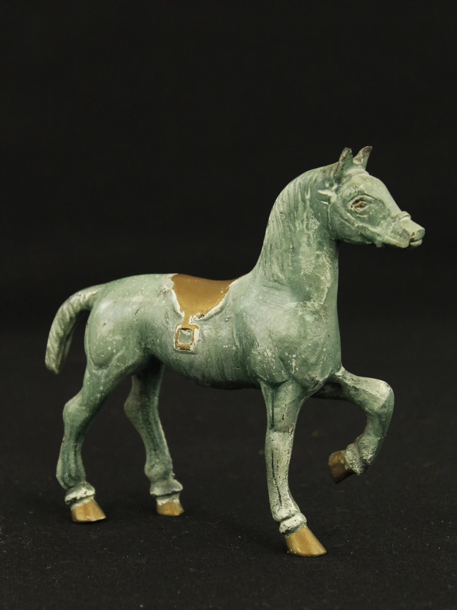 Set van 2 metalen paardenbeeldjes (Paard & Veulen) – Chinese stijl - foto 3