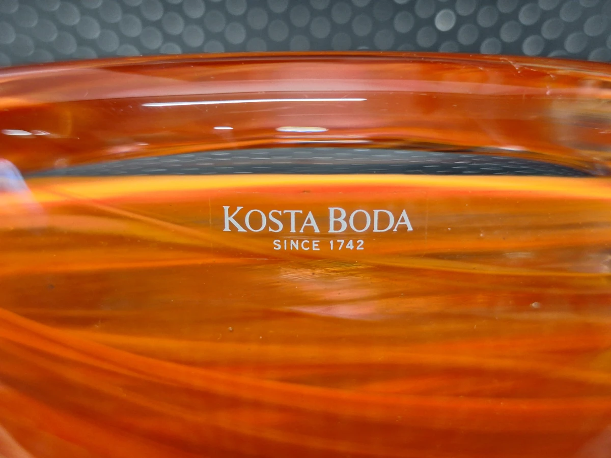 Oranje Kosta Boda Atoll schaal van Anna Ehrner - foto 9