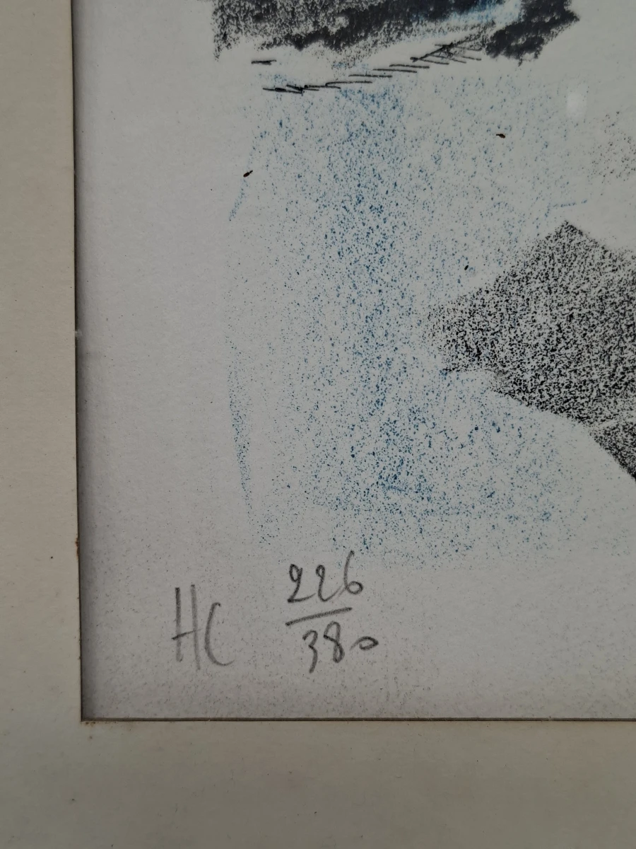 Expressief Gekleurd Portret – Originele Gelimiteerde Lithografie (HC 226/380) - foto 3