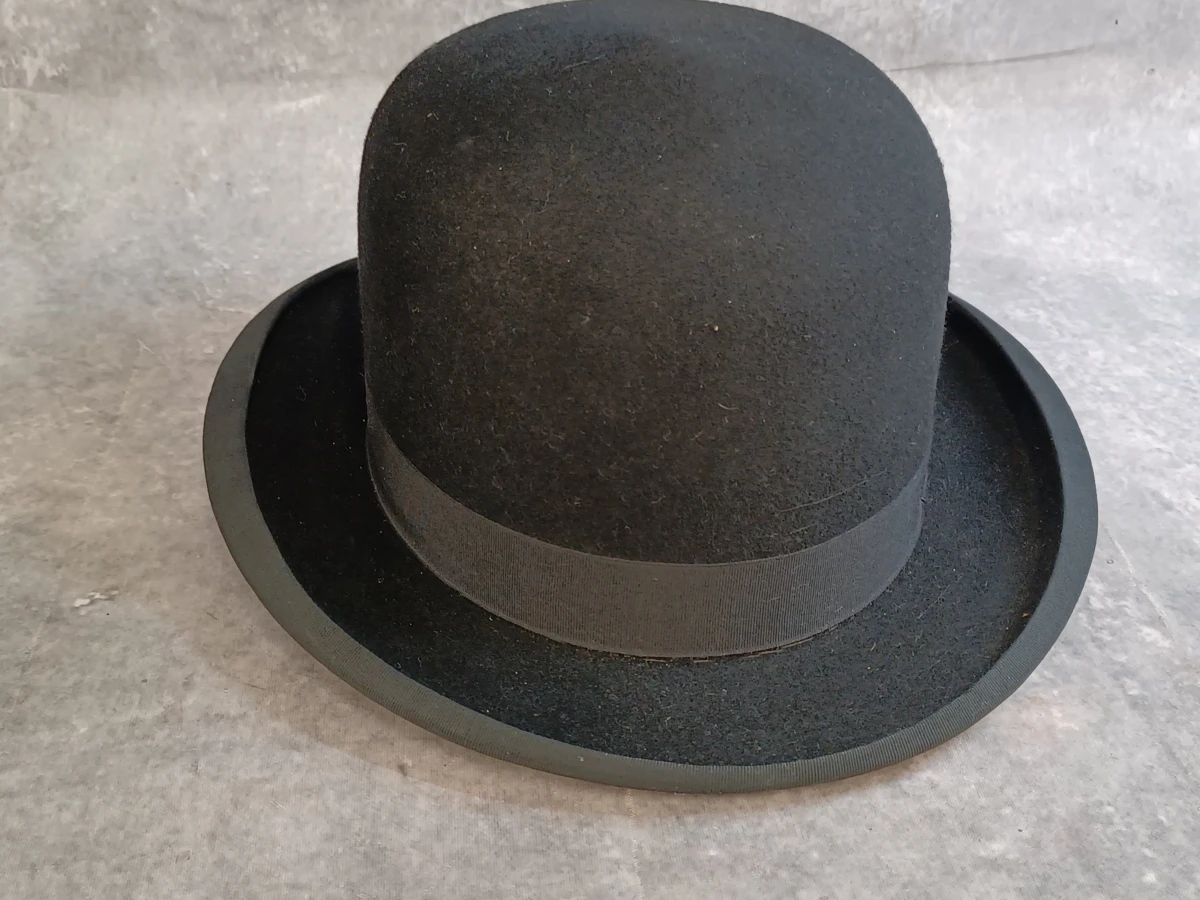 Klassieke zwarte bolhoed - Vintage "Superior Quality" vilt - foto 5
