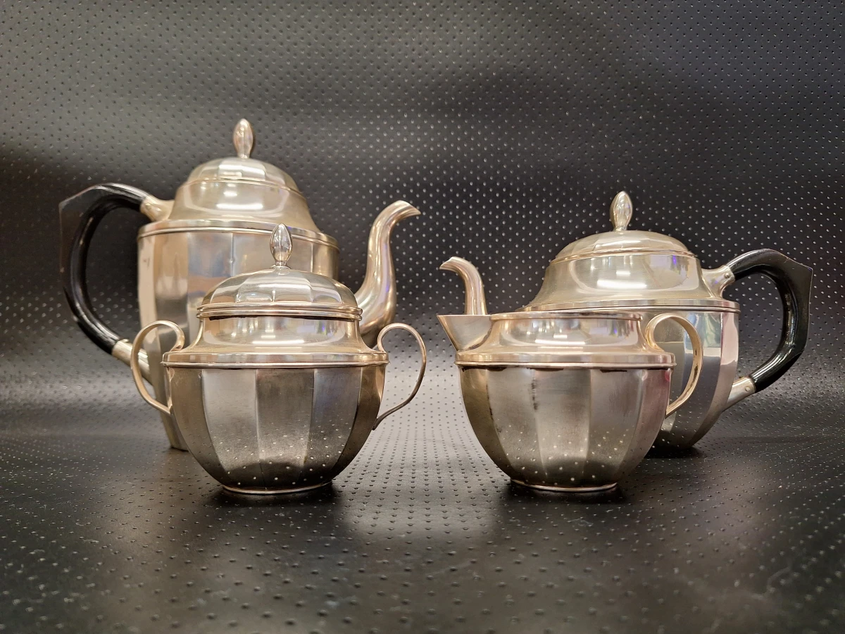 Verzilverd Art Deco-stijl koffie- en theeservies - foto 3