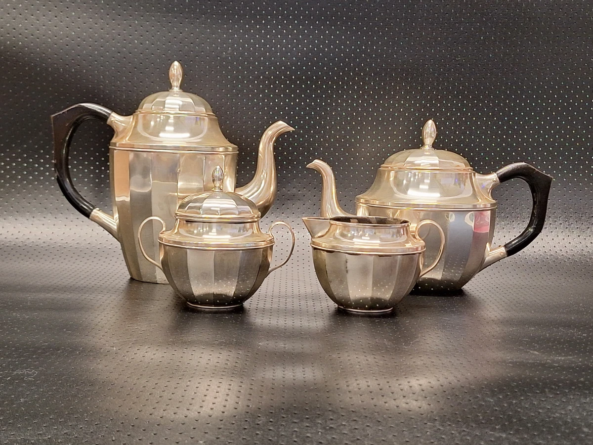 Verzilverd Art Deco-stijl koffie- en theeservies - foto 2
