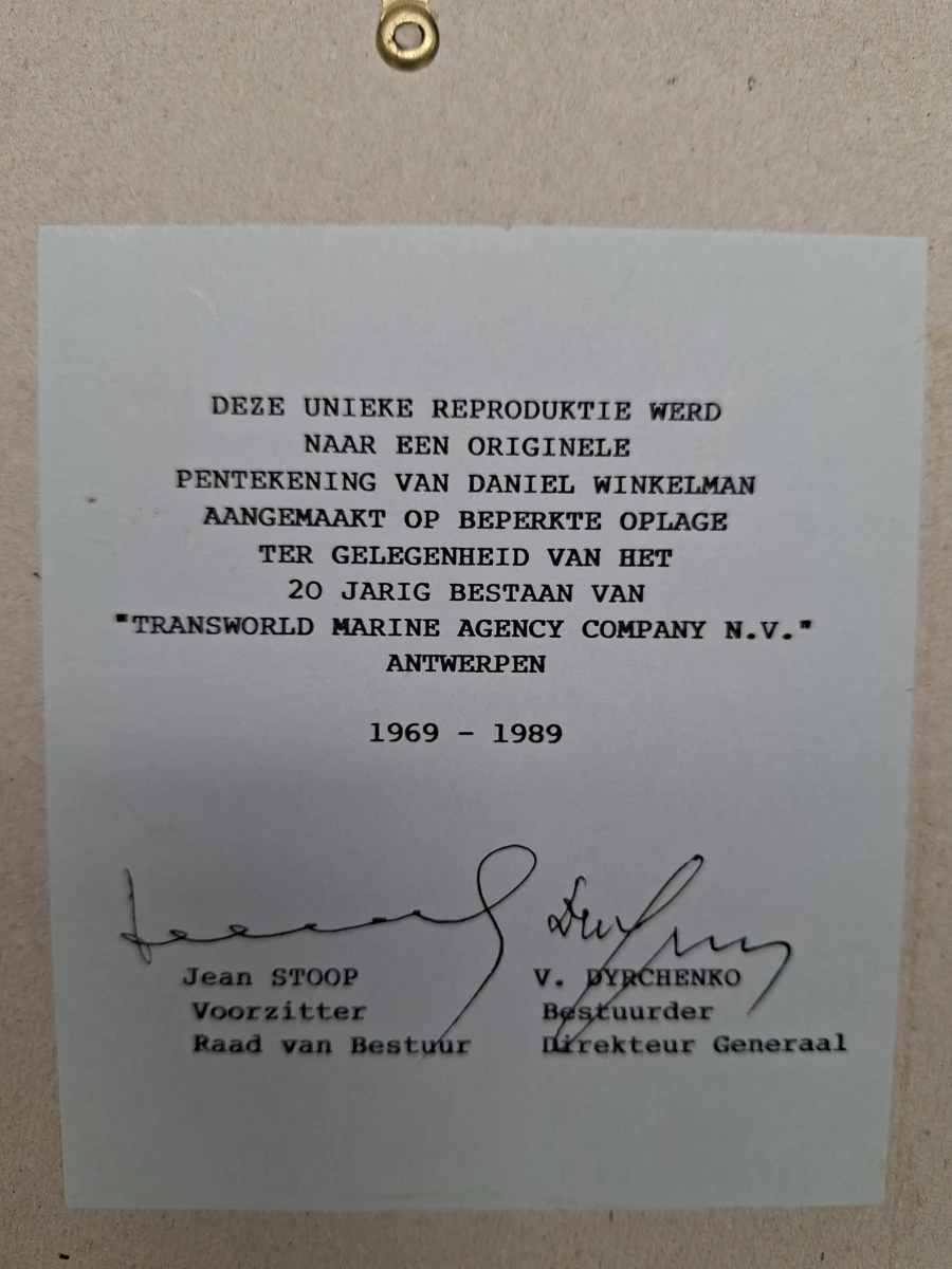 Gelimiteerde & Gesigneerde Prent "Grote markt van Antwerpen" – Daniel Winkelmans (Nr. 171/950) - foto 5
