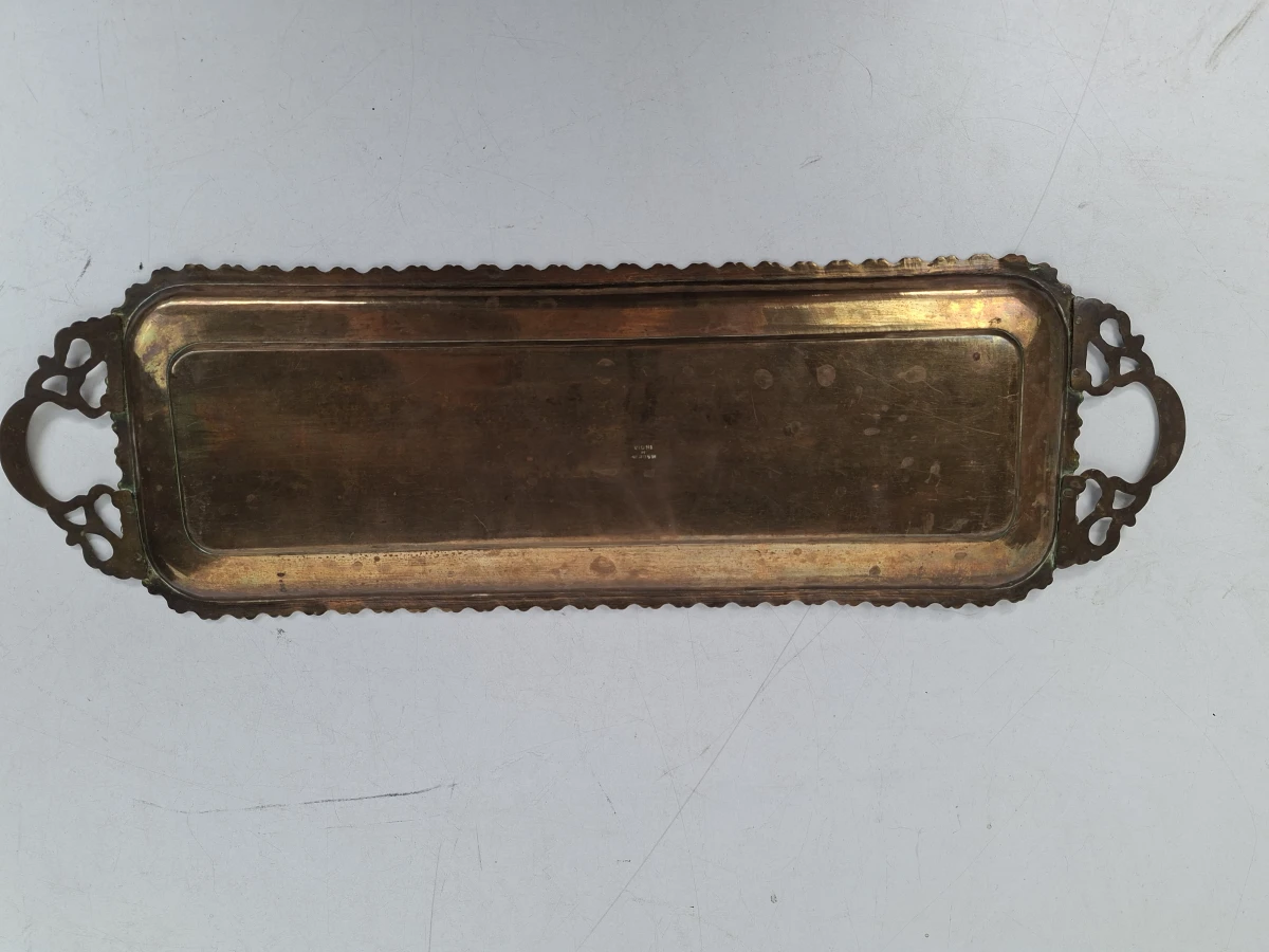 Prachtig Vintage Koperen Dienblad – Handgegraveerd – Made in India – Eyecatcher! - foto 2