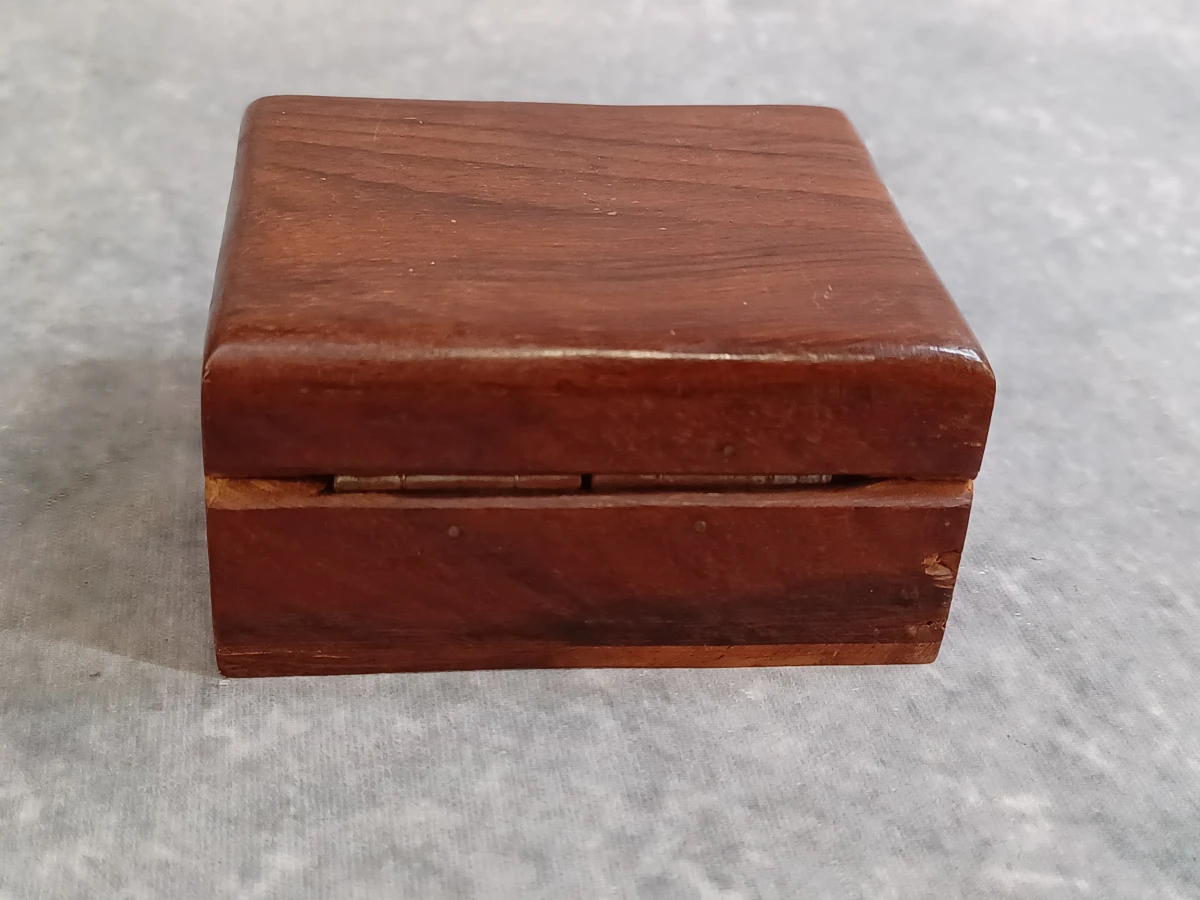 Vintage koperen zakkompas "Ross London" met houten kistje - foto 12