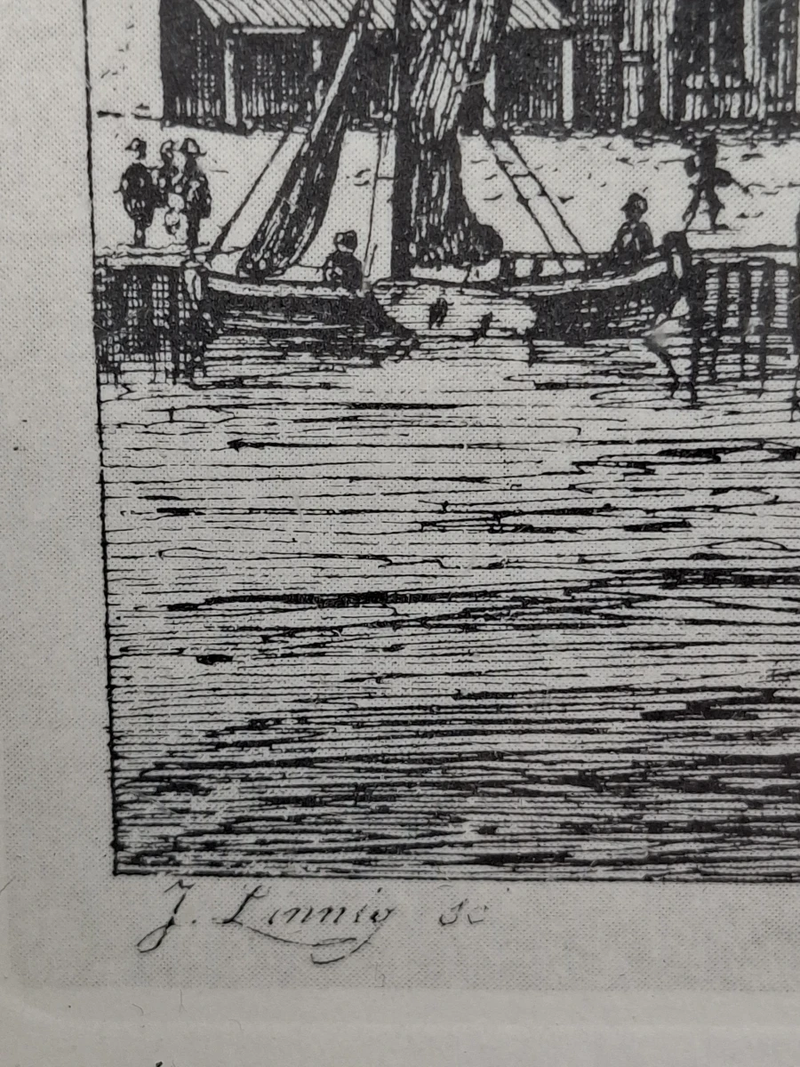 Antiek 19e-Eeuws Havengezicht Antwerpen (1644) – J. Linnig naar B. Peeters - foto 2