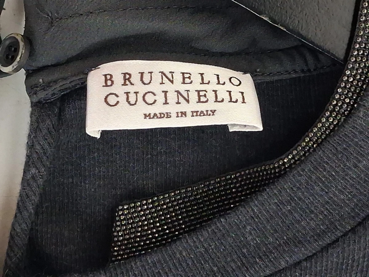 fijngebreide zwarte top met lange mouwen van het luxe Italiaanse designermerk Brunello Cucinelli - foto 3