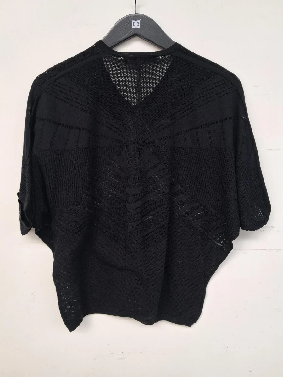 fijngebreide, zwarte V-hals top van het designermerk Versace - foto 2