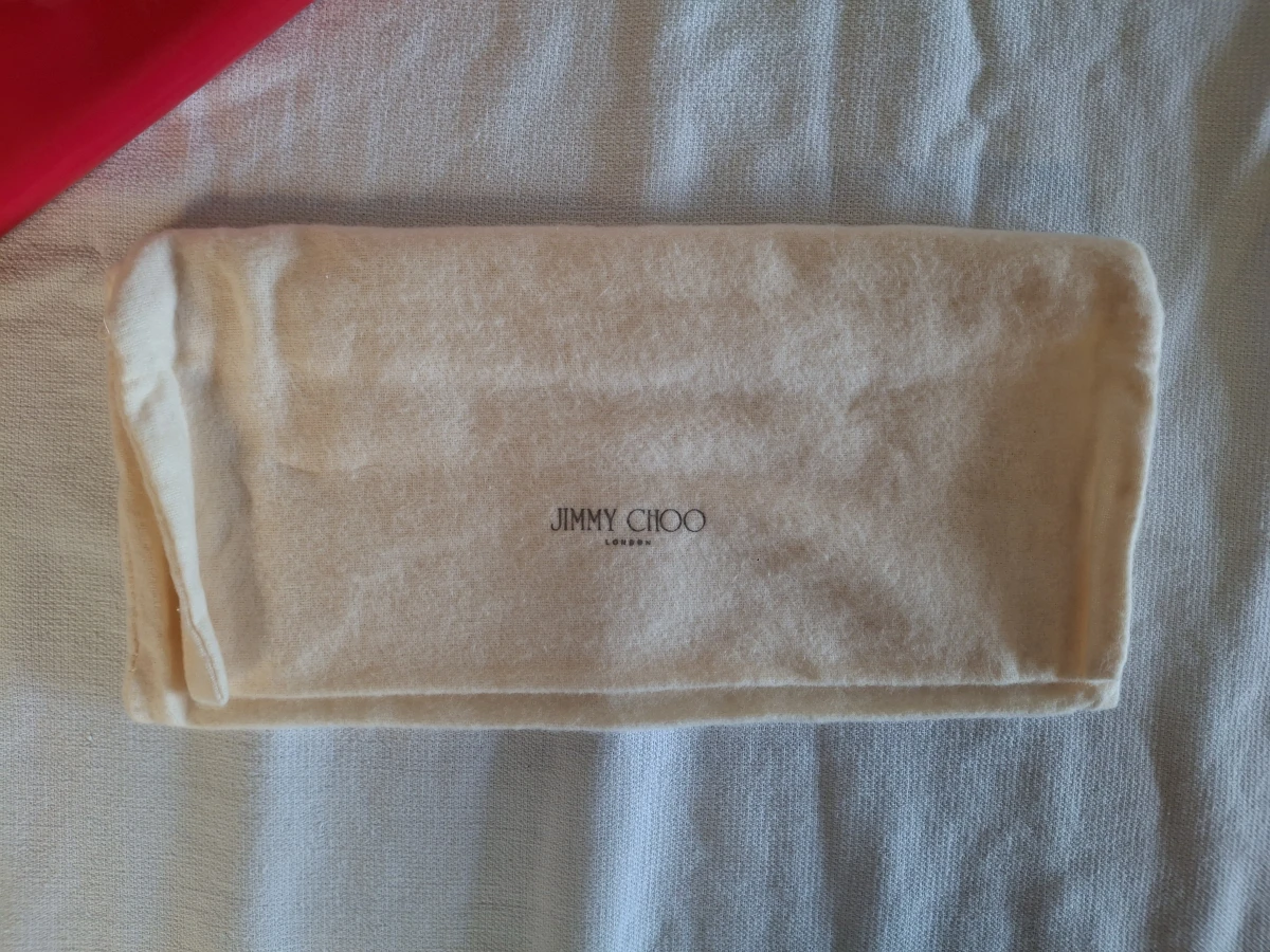 Rode lakleren Jimmy Choo clutch met kettingriem - foto 4