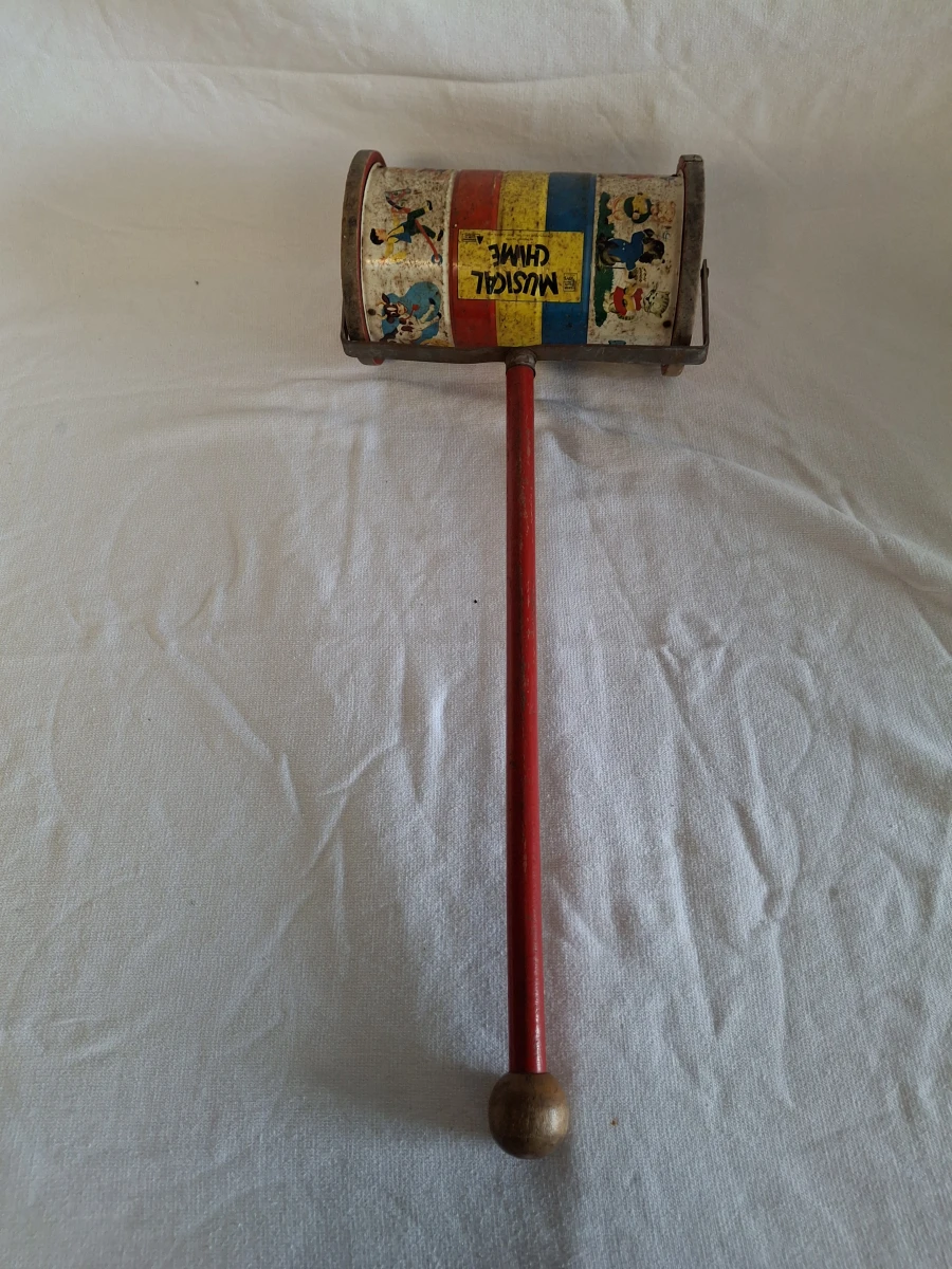 Vintage houten muziekwals speelgoed - foto 5