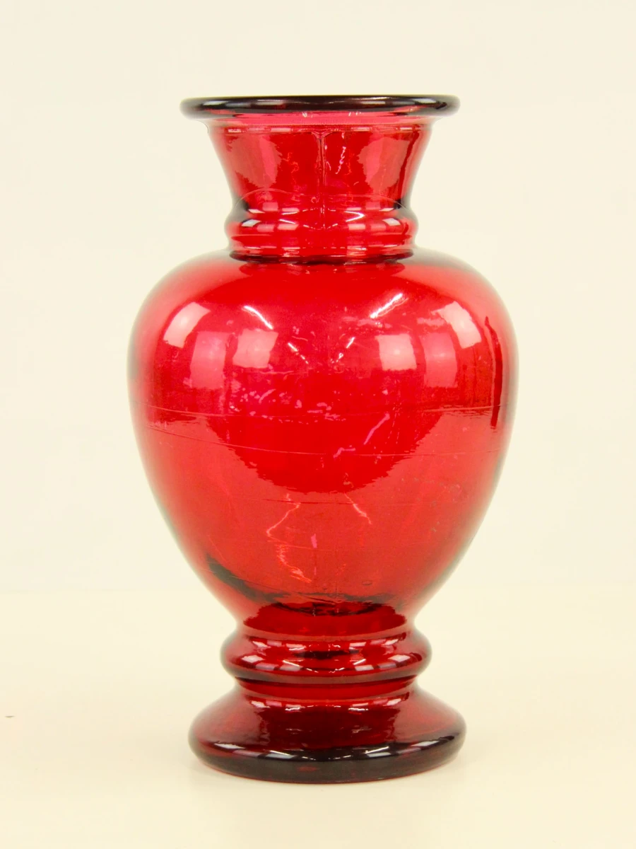 XL - Twee grote glazen vazen in rood & zwart - decoratieve set - 41 en 50 cm - foto 2