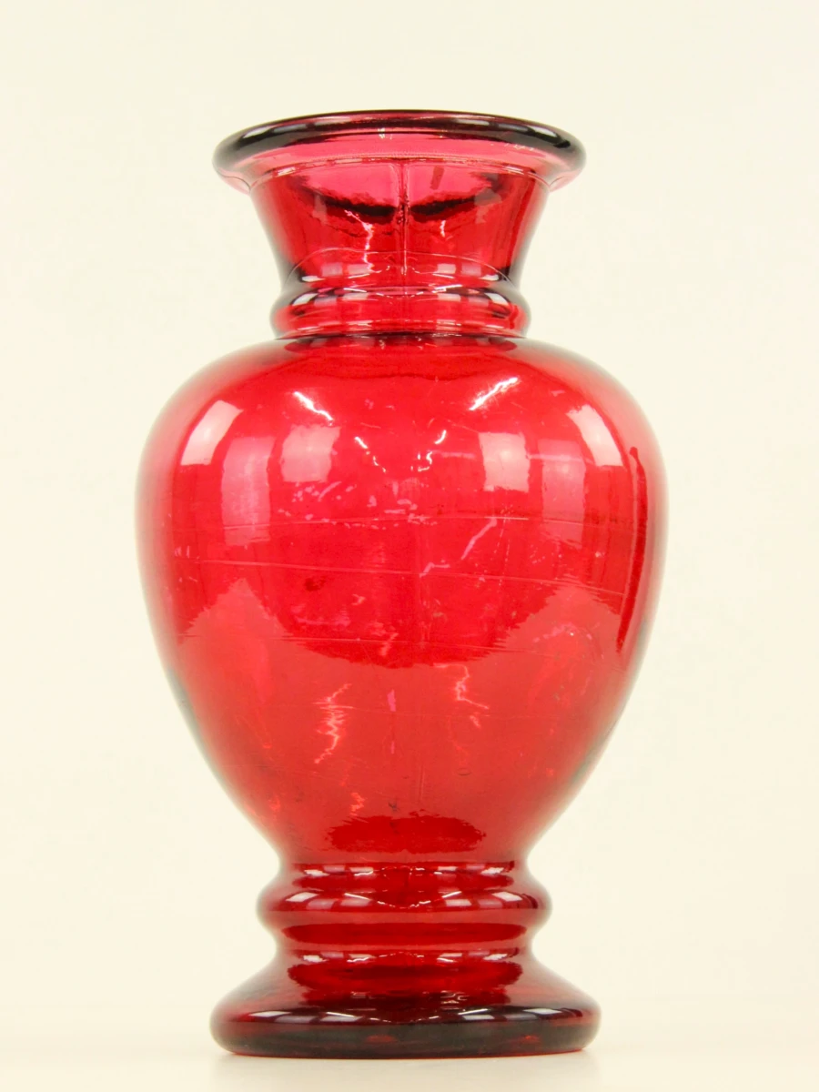XL - Twee grote glazen vazen in rood & zwart - decoratieve set - 41 en 50 cm - foto 3