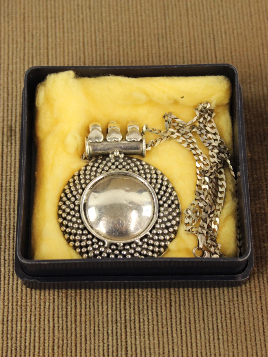 Sterling zilveren ketting met handgemaakte Indiase hanger - foto 2