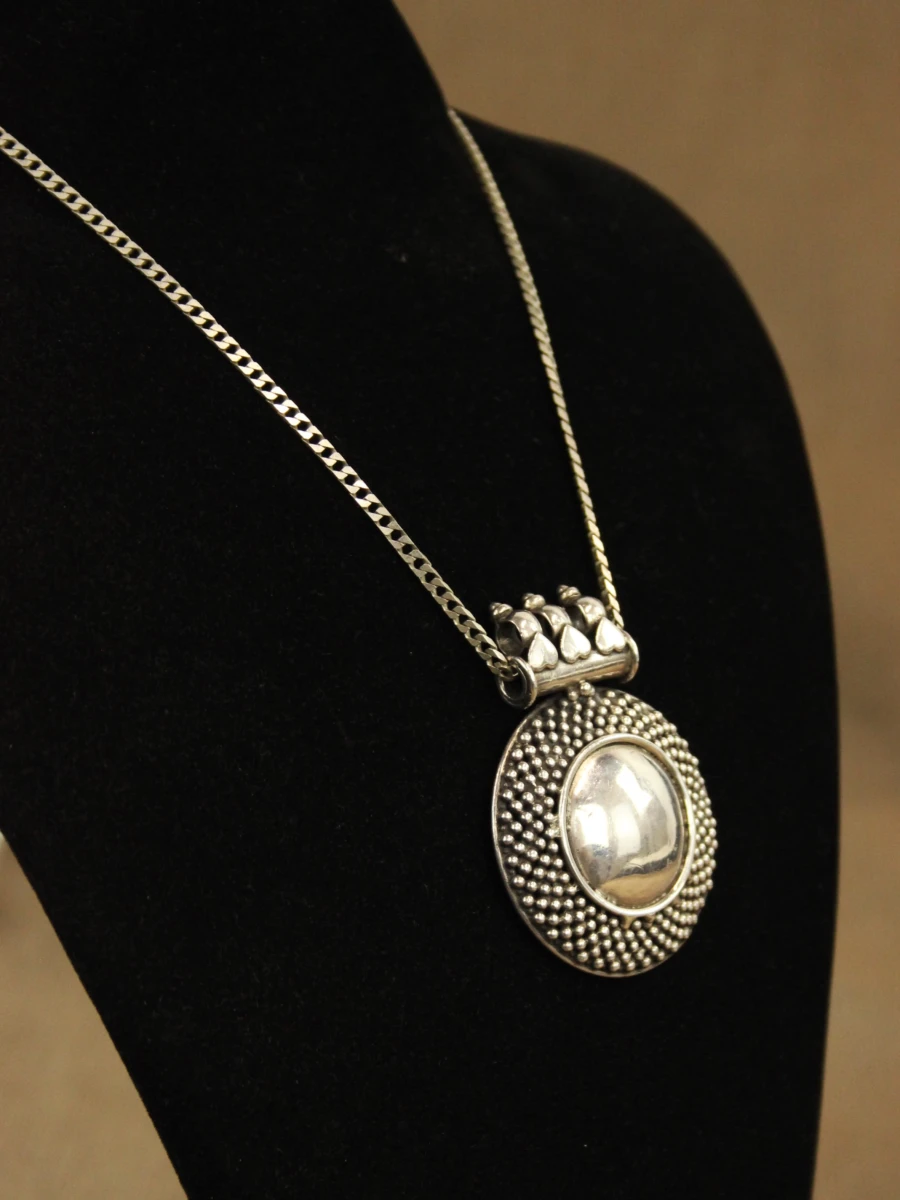 Sterling zilveren ketting met handgemaakte Indiase hanger - foto 10