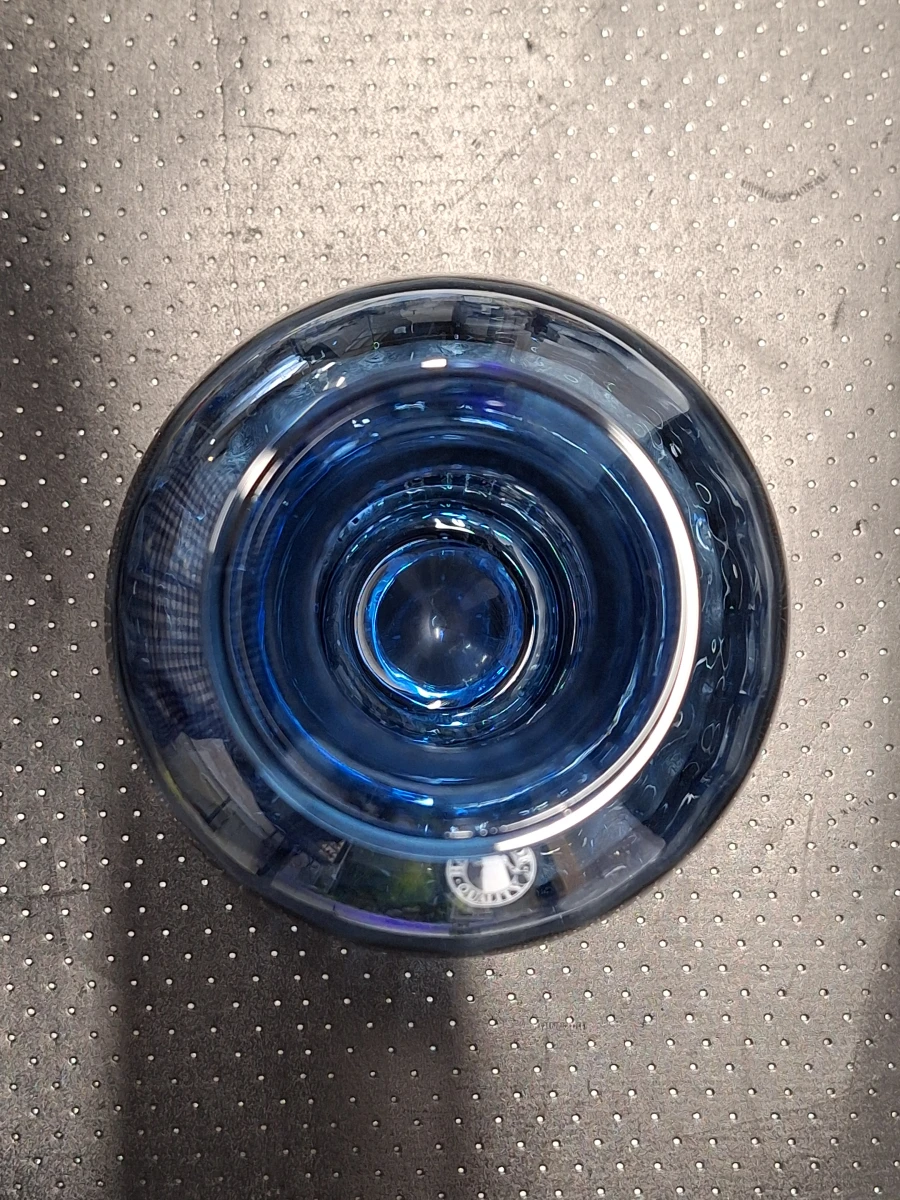 IKEA TONSÄTTA mondgeblazen vaas van blauw optic glas - foto 9