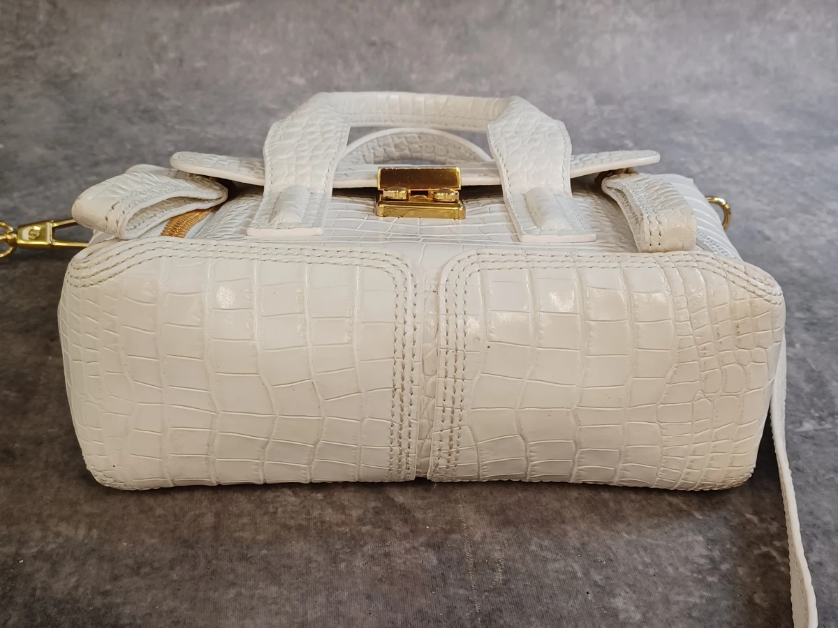 3.1 Phillip Lim Pashli mini handtas in wit krokodillenreliëf leder - foto 5
