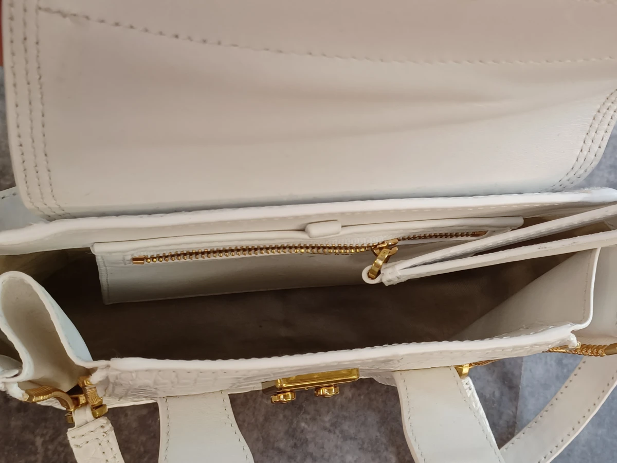 3.1 Phillip Lim Pashli mini handtas in wit krokodillenreliëf leder - foto 15